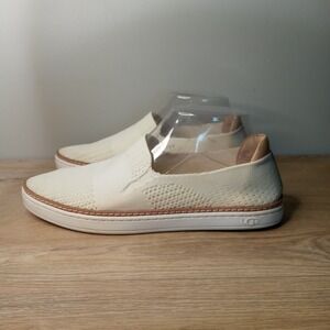 UGG Knit Slip On Sneakers Shoes Womens Size 8 US Cream Casual Comfort Minimalist